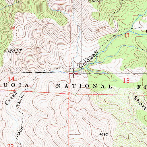 Topographic Map of Short Canyon, CA