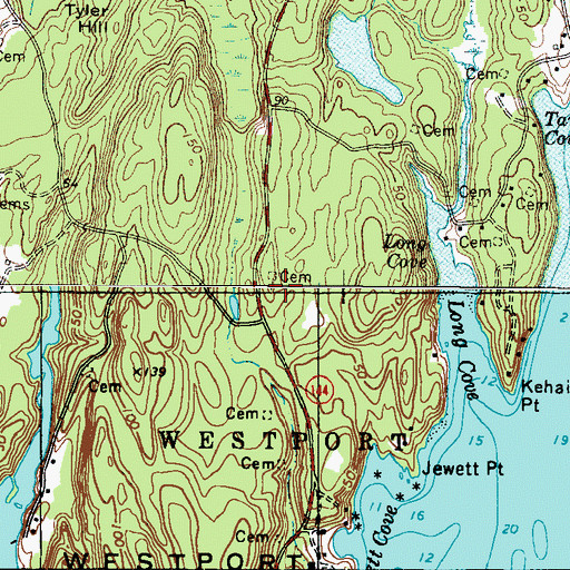 Topographic Map of Pierce Cemetery, ME