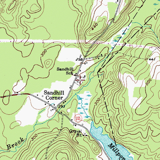 Topographic Map of Sand Hill Cemetery, ME