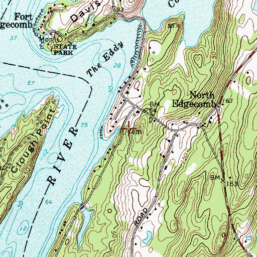 Topographic Map of Shore Road Cemetery, ME