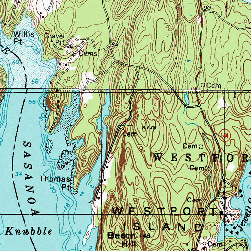 Topographic Map of Stephen Jewett Cemetery, ME