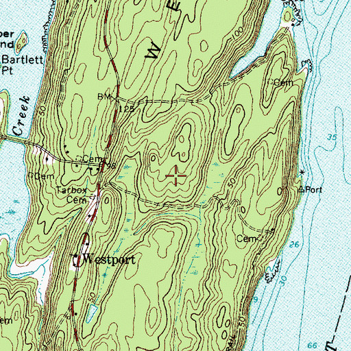 Topographic Map of Thomas Knight Cemetery, ME