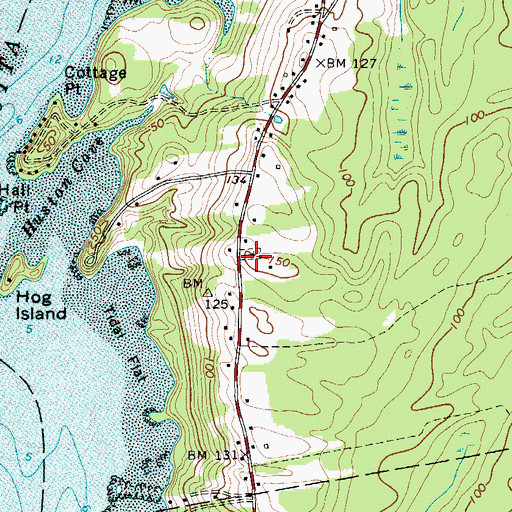 Topographic Map of Walpole Cemetery, ME