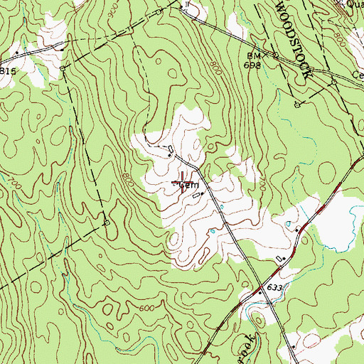 Topographic Map of Andrews Cemetery, ME