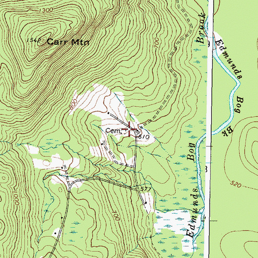 Topographic Map of Back Kingdom Cemetery, ME