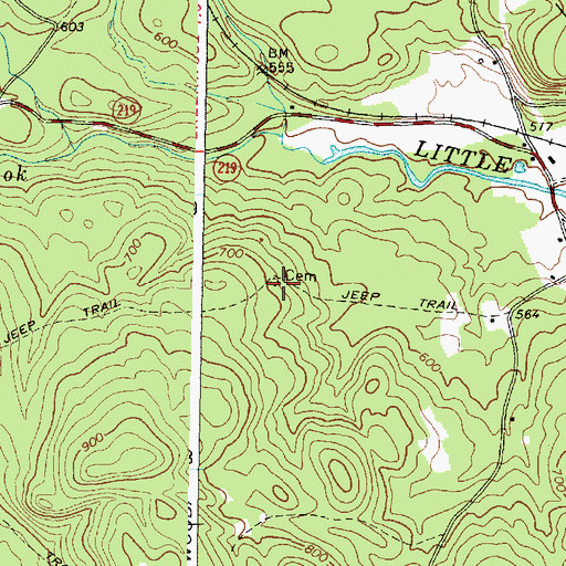 Topographic Map of Bacon Paine Cemetery, ME
