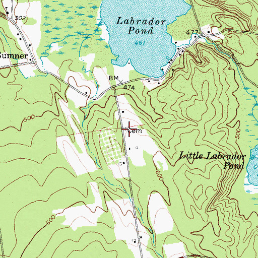 Topographic Map of Bisbee Cemetery, ME