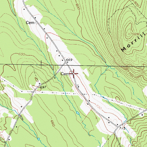 Topographic Map of Brackett Cemetery, ME