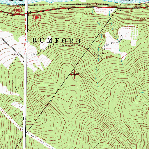 Topographic Map of Burgess Hill Cemetery, ME