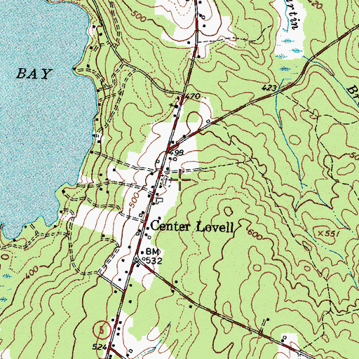 Topographic Map of Center Lovell Cemetery, ME