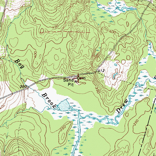 Topographic Map of Drew Cemetery, ME