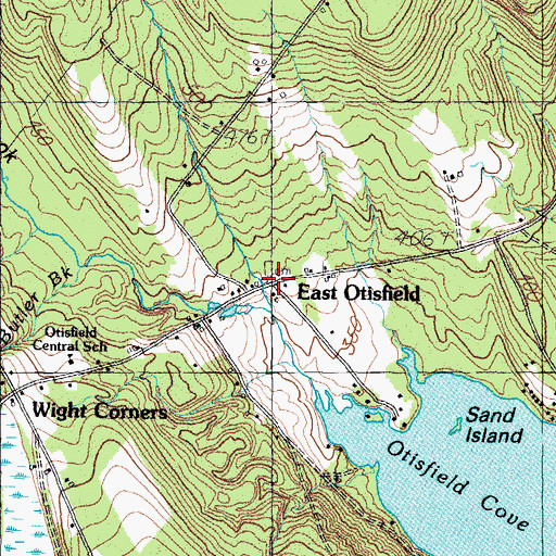 Topographic Map of East Otisfield Cemetery, ME