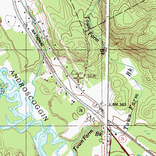 Topographic Map of Fore Street Cemetery, ME