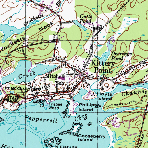 Topographic Map of First Baptist Church Cemetery, ME