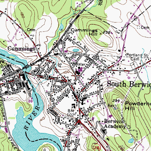 Topographic Map of Free Baptist Church Cemetery, ME