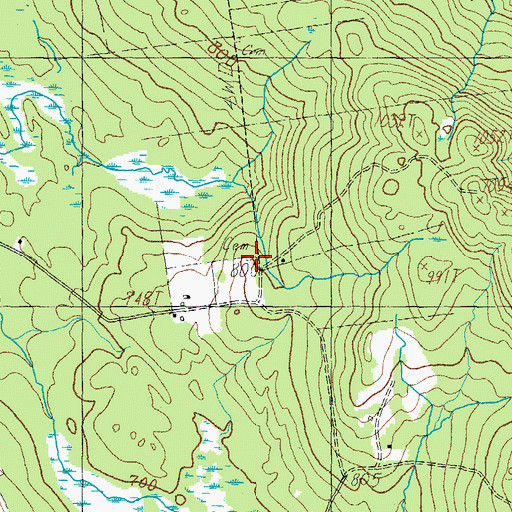 Topographic Map of Garvin Cemetery, ME