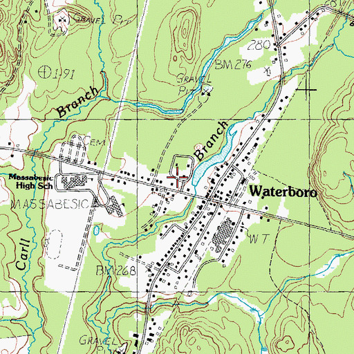 Topographic Map of George Hall Cemetery, ME