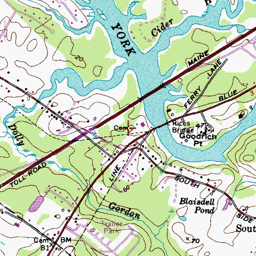 Topographic Map of Gordon Wilson Lot, ME