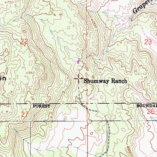 Topographic Map of Shumway Ranch, CA