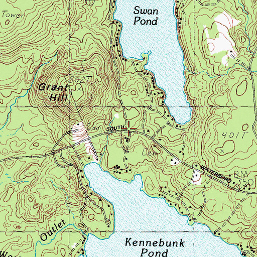 Topographic Map of Grant Lot, ME
