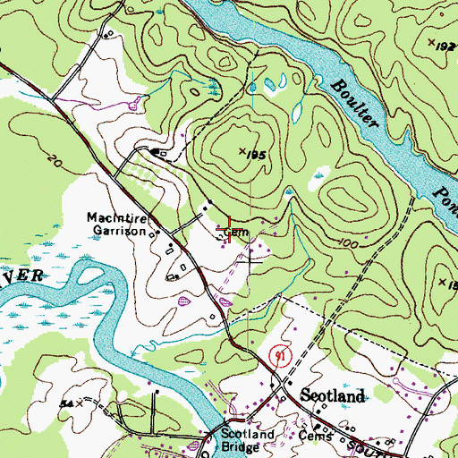 Topographic Map of Grant Lot, ME