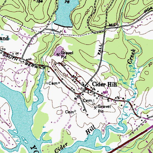 Topographic Map of Grant Lot, ME