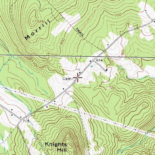 Topographic Map of Waite Cemetery, ME