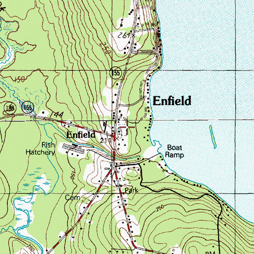 Topographic Map of Enfield Village Cemetery, ME