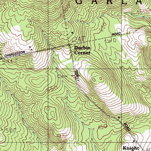 Topographic Map of Greeley Cemetery, ME