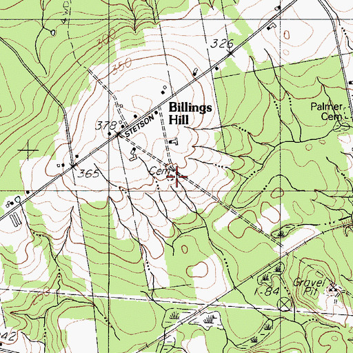 Topographic Map of Hall Cemetery, ME