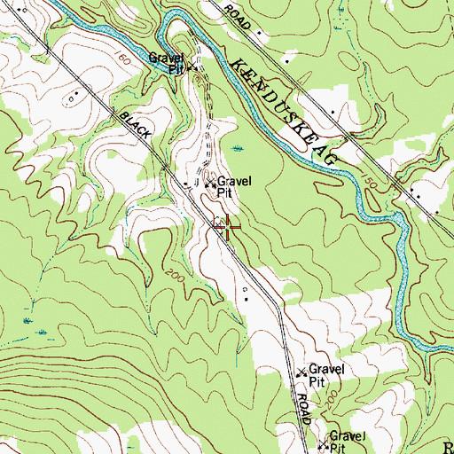Topographic Map of Hilltop Cemetery, ME