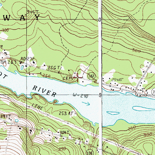 Topographic Map of Lynch Cemetery, ME