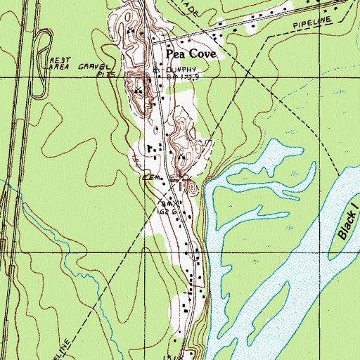 Topographic Map of Maple Grove Cemetery, ME