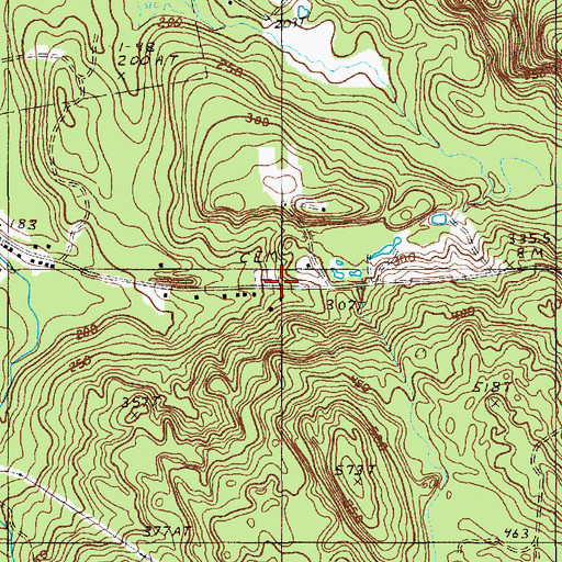 Topographic Map of Maplewood Cemetery, ME