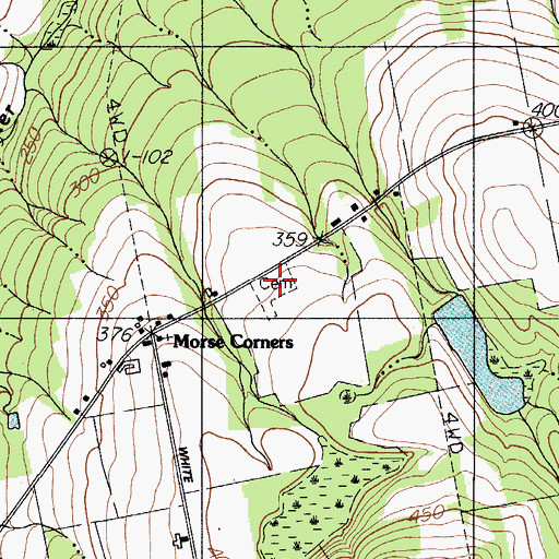 Topographic Map of Morses Corner Cemetery, ME