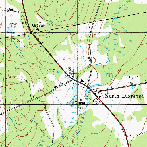 Topographic Map of North Dixmont Cemetery, ME
