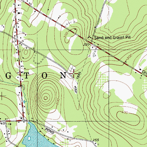 Topographic Map of Oak Hill Cemetery, ME
