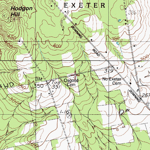 Topographic Map of Osgood Cemetery, ME