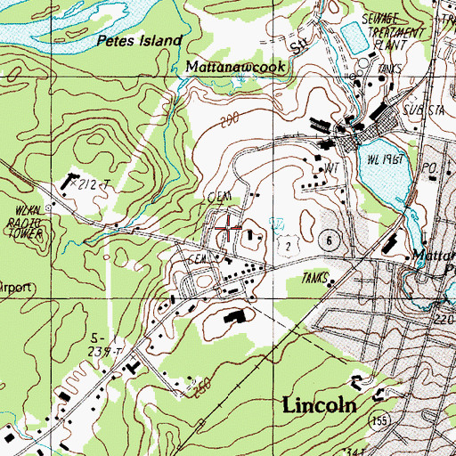 Topographic Map of Park Street Cemetery, ME