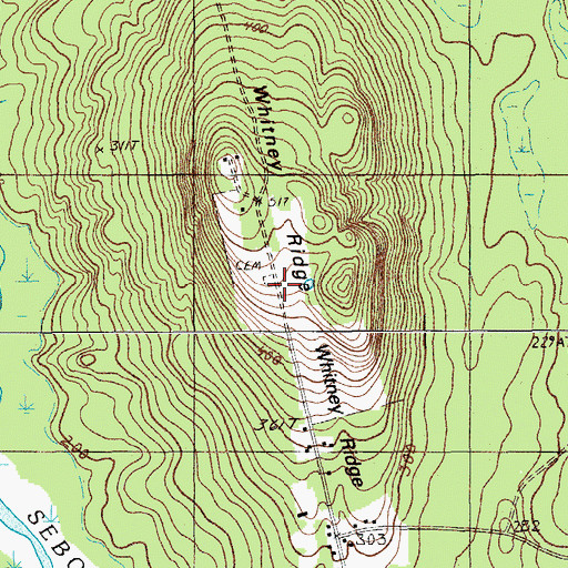 Topographic Map of Seboeis Cemetery, ME