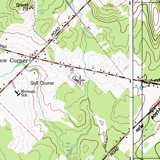 Topographic Map of Snows Corner Cemetery, ME