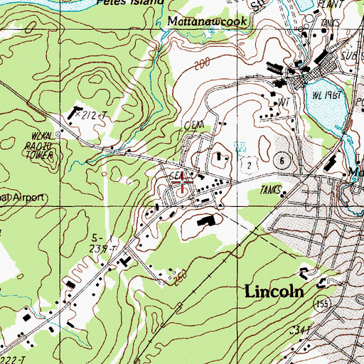 Topographic Map of West Broadway Cemetery, ME