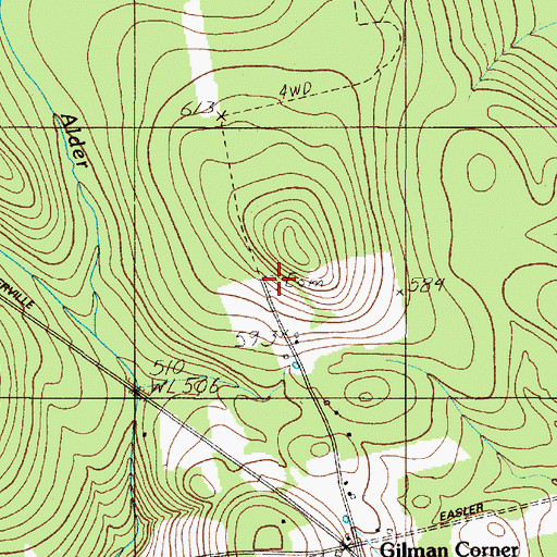 Topographic Map of Bailey Cemetery, ME