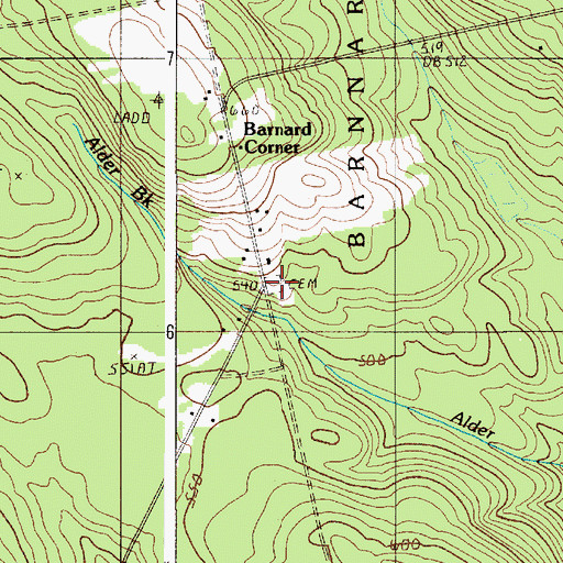 Topographic Map of Barnard Cemetery, ME