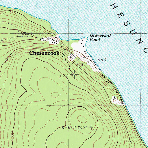 Topographic Map of Chesuncook Village Cemetery, ME