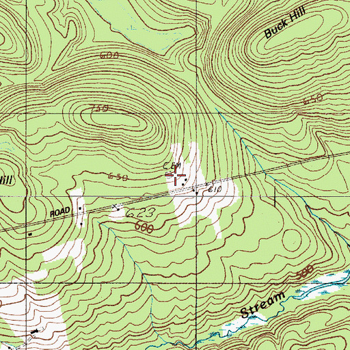 Topographic Map of Downs Cemetery, ME