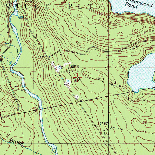 Topographic Map of Elliotsville Cemetery, ME