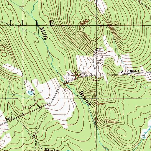 Topographic Map of Frenchs Mills Cemetery, ME