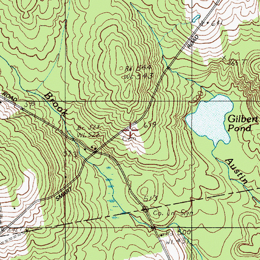 Topographic Map of Gilbert Cemetery, ME