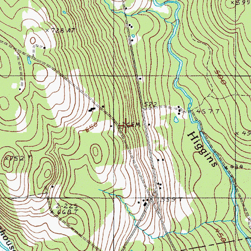 Topographic Map of Herriman Cemetery, ME